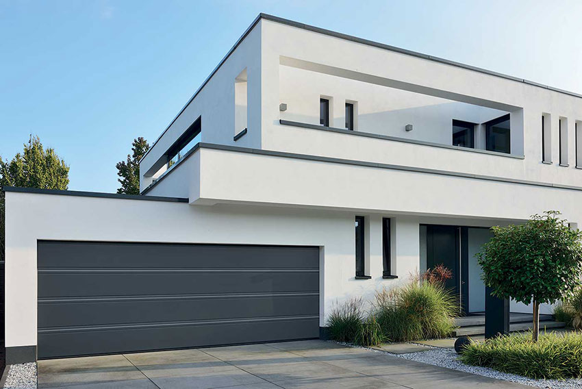 Hormann grey sectional garage door