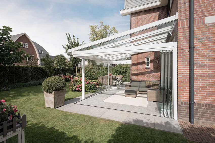 Solarlux glass canopy atrium