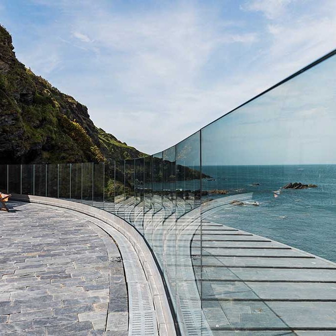 Frameless glass balustrades Tunnels Beaches Ilfracombe